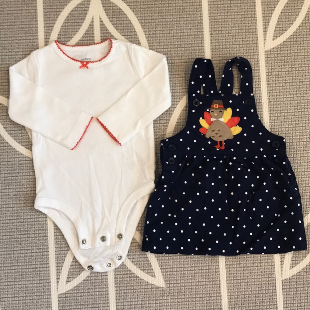 Turkey outfit - long sleeve onesie with jumper